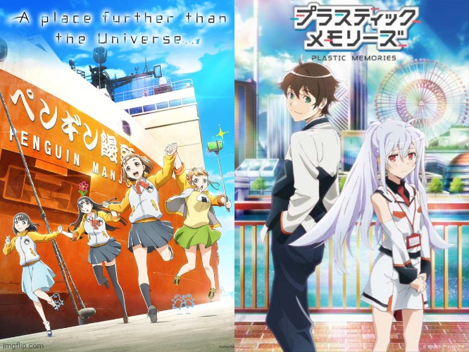 Some anime recommendations | image tagged in a place further than the universe,plastic memories | made w/ Imgflip meme maker