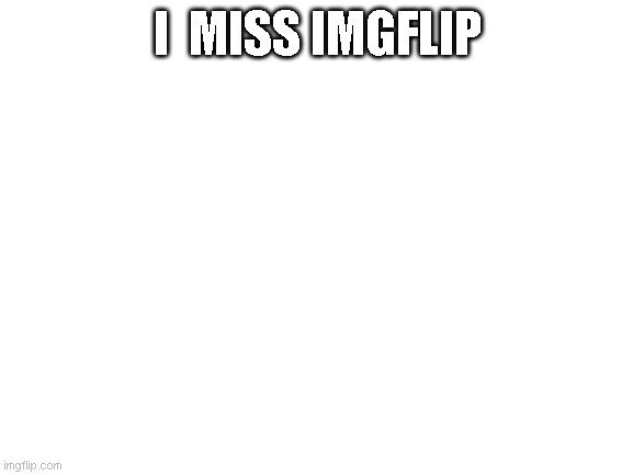 Blank White Template | I  MISS IMGFLIP | image tagged in blank white template | made w/ Imgflip meme maker