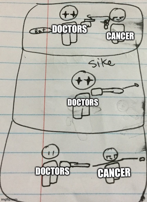 They keep on missing it. See what I did there? | CANCER; DOCTORS; DOCTORS; DOCTORS; CANCER | image tagged in miss shot | made w/ Imgflip meme maker