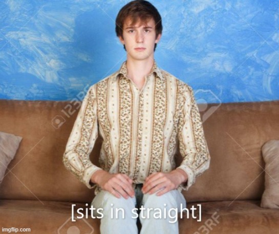 sits in straight | image tagged in sits in straight | made w/ Imgflip meme maker