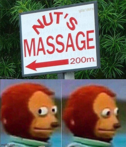 Deez nuts massage | image tagged in monkey looking away,deez nuts,gifs,not really a gif,why are you reading this,barney will eat all of your delectable biscuits | made w/ Imgflip meme maker