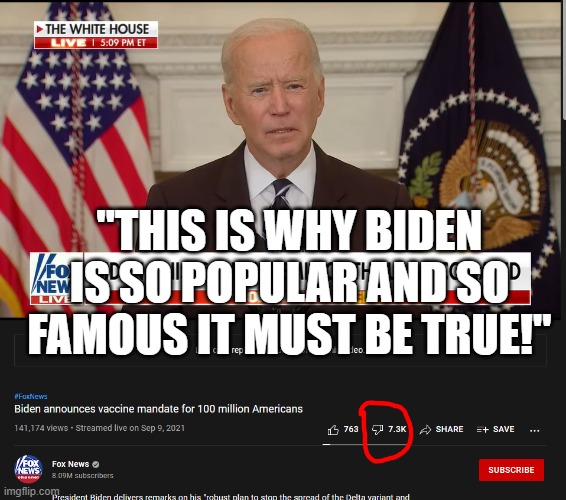 This is how Biden got Popular. | "THIS IS WHY BIDEN IS SO POPULAR AND SO FAMOUS IT MUST BE TRUE!" | image tagged in political meme | made w/ Imgflip meme maker