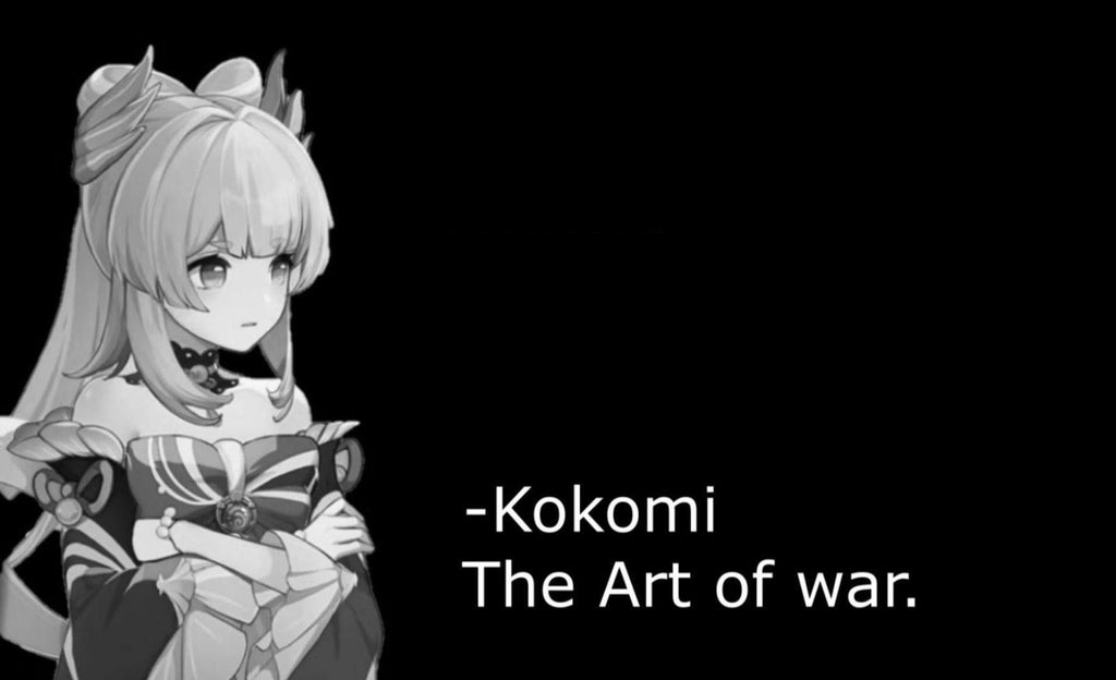 High Quality Kokomi quote, omega genius strategist in action Blank Meme Template