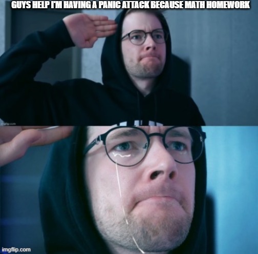 google isn't helping | GUYS HELP I'M HAVING A PANIC ATTACK BECAUSE MATH HOMEWORK | image tagged in dantdm salute | made w/ Imgflip meme maker