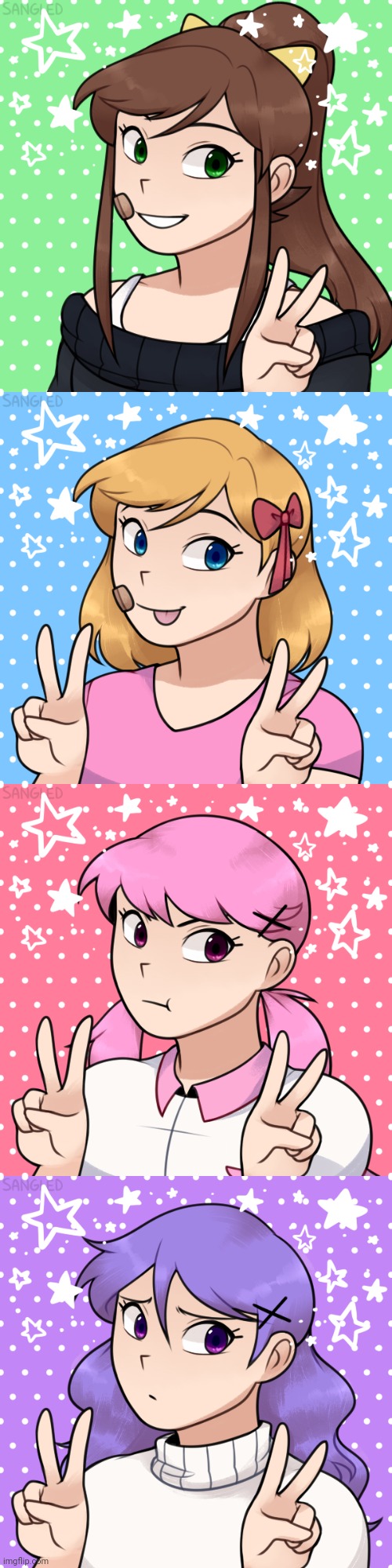 Made the Dokis in Picrew cuz I was bored af (couldn't find Sayori's hair color lol) | made w/ Imgflip meme maker