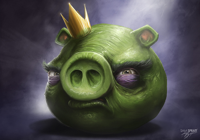 Angry Birds Realistic King Pig Blank Meme Template