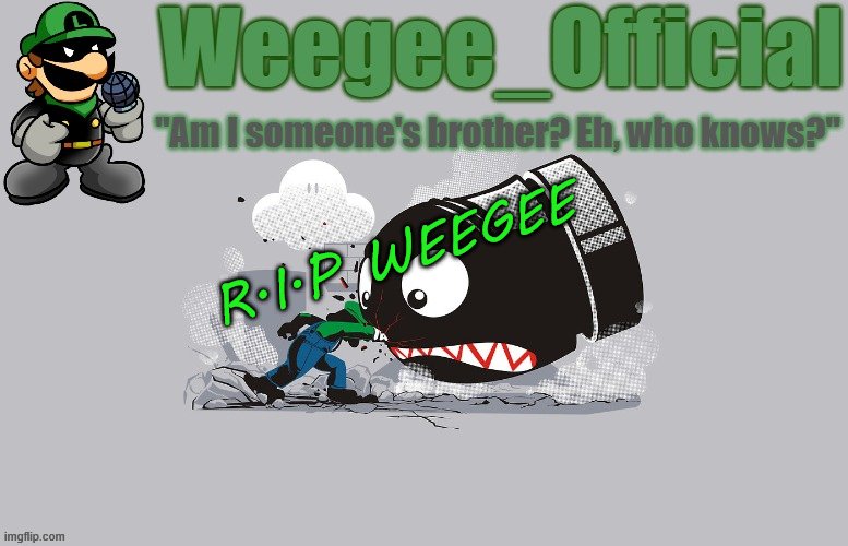 why weegee deleted?! | R.I.P WEEGEE | image tagged in weegee_official temp newer | made w/ Imgflip meme maker