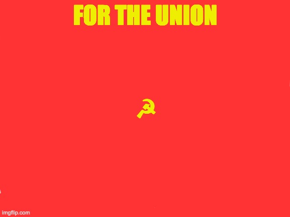 ☭☭☭ (if this. gets 5 views this gets put in politics) | FOR THE UNION; ☭ | image tagged in blank white template | made w/ Imgflip meme maker