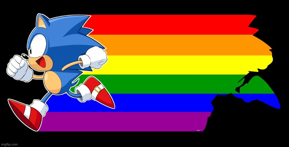 Running for Pride (By Rav) | image tagged in furry,sonic,lgbtq,gaymer,pride | made w/ Imgflip meme maker