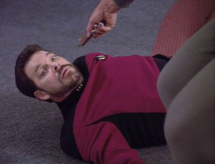 High Quality Riker Weapon In Face Blank Meme Template