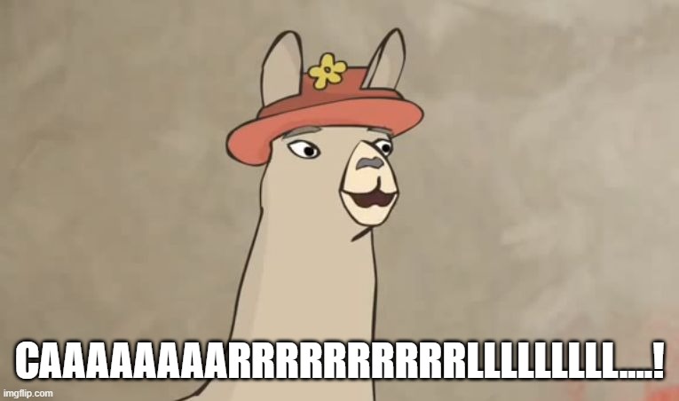 Llamas with hats | CAAAAAAAARRRRRRRRRRLLLLLLLLL....! | image tagged in llamas with hats | made w/ Imgflip meme maker