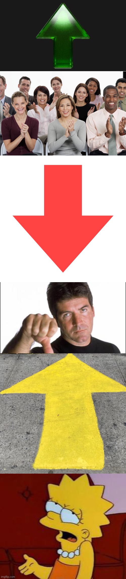 image tagged in upvote,applausi,imgflip downvote,simon cowell thumbs down,meh | made w/ Imgflip meme maker