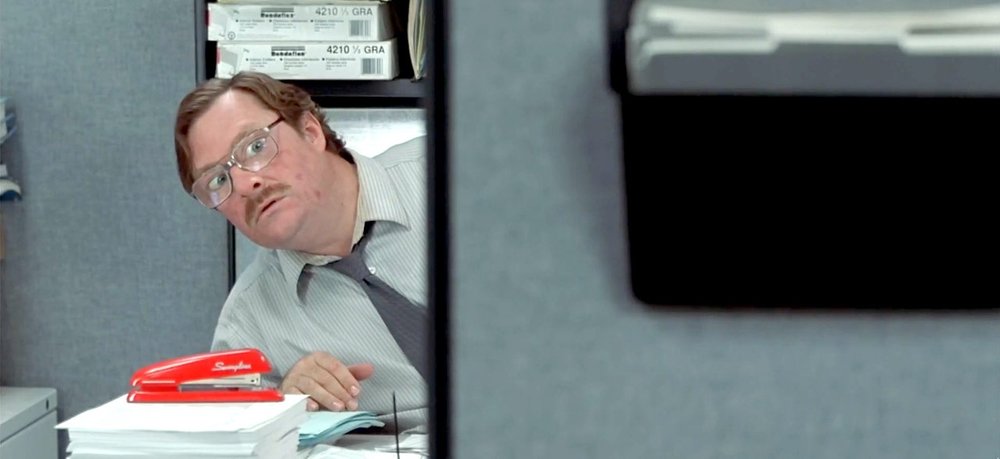 Fall at the office space Blank Meme Template