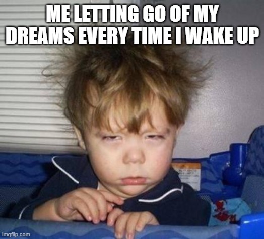 Wake up | ME LETTING GO OF MY DREAMS EVERY TIME I WAKE UP | image tagged in wake up | made w/ Imgflip meme maker