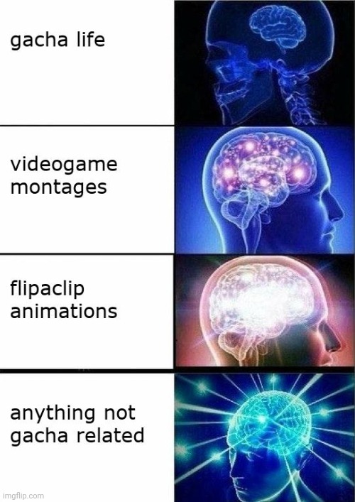 I made this meme with the Dank Memer bot on discord. | image tagged in expanding brain,gacha sucks | made w/ Imgflip meme maker