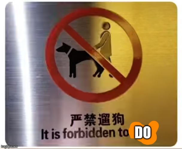 It is forbidden to dog | DO | image tagged in it is forbidden to dog | made w/ Imgflip meme maker