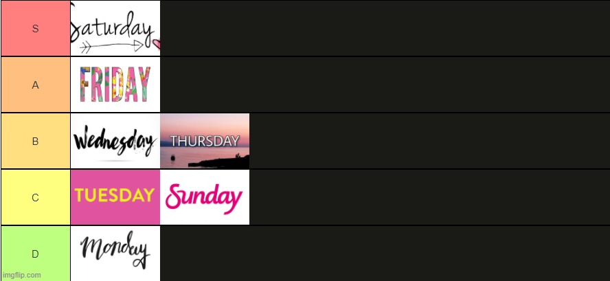 Days of the week | made w/ Imgflip meme maker