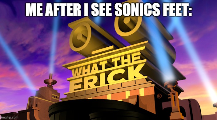 oh no not sonics feet! | ME AFTER I SEE SONICS FEET: | image tagged in what the frick,sonic the hedgehog,video games | made w/ Imgflip meme maker