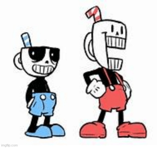High Quality Undertale and cuphead Blank Meme Template