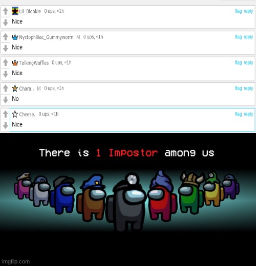 There is one impostor among us | made w/ Imgflip meme maker