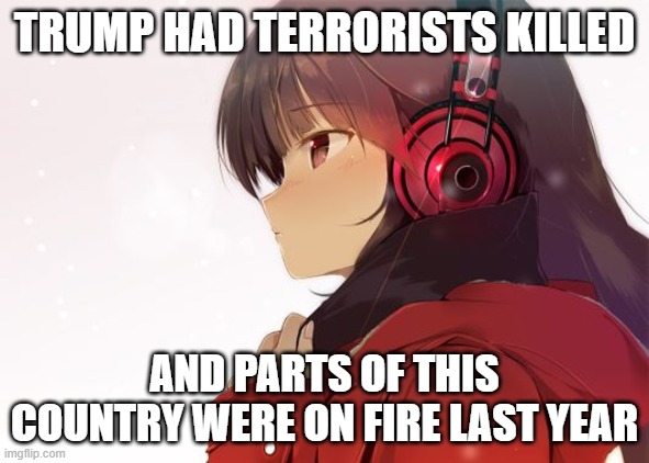TRUMP HAD TERRORISTS KILLED AND PARTS OF THIS COUNTRY WERE ON FIRE LAST YEAR | made w/ Imgflip meme maker