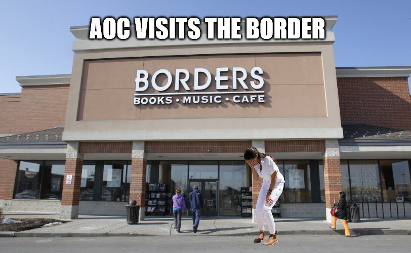 AOC at the Border | AOC VISITS THE BORDER | image tagged in crying aoc,border | made w/ Imgflip meme maker