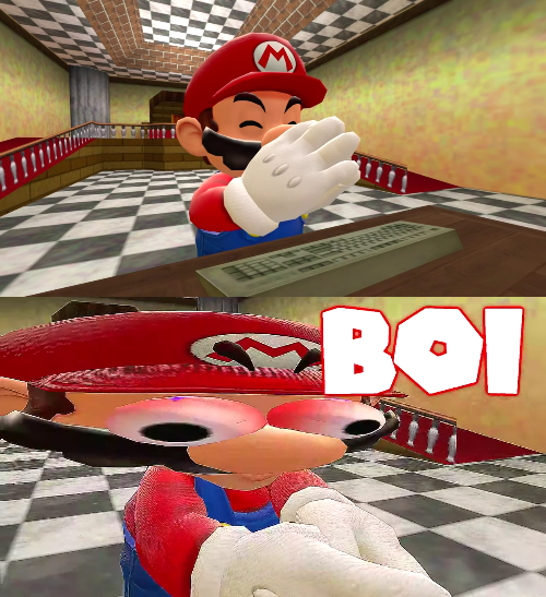 High Quality SMG4 Mario Plays Unfair Mario: B O I Blank Meme Template