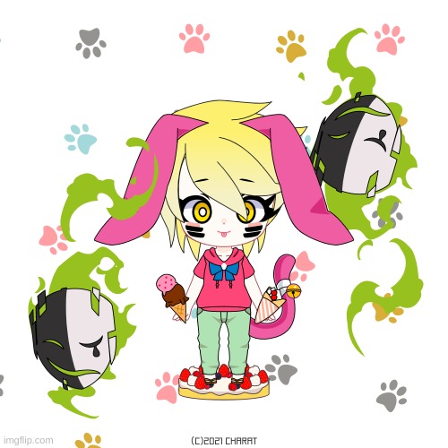 Chibi Cotton! | image tagged in charat,yes she's from my fnaf au | made w/ Imgflip meme maker