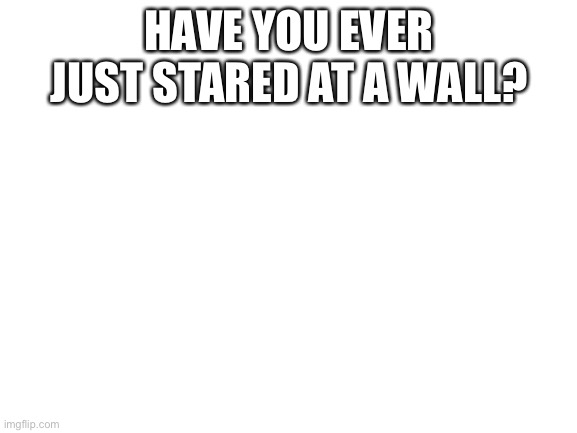 Blank White Template | HAVE YOU EVER JUST STARED AT A WALL? | image tagged in blank white template | made w/ Imgflip meme maker