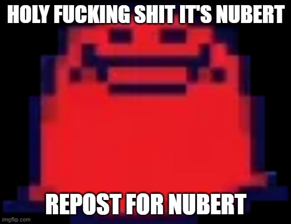 No way it's nubert | HOLY FUCKING SHIT IT'S NUBERT; REPOST FOR NUBERT | made w/ Imgflip meme maker