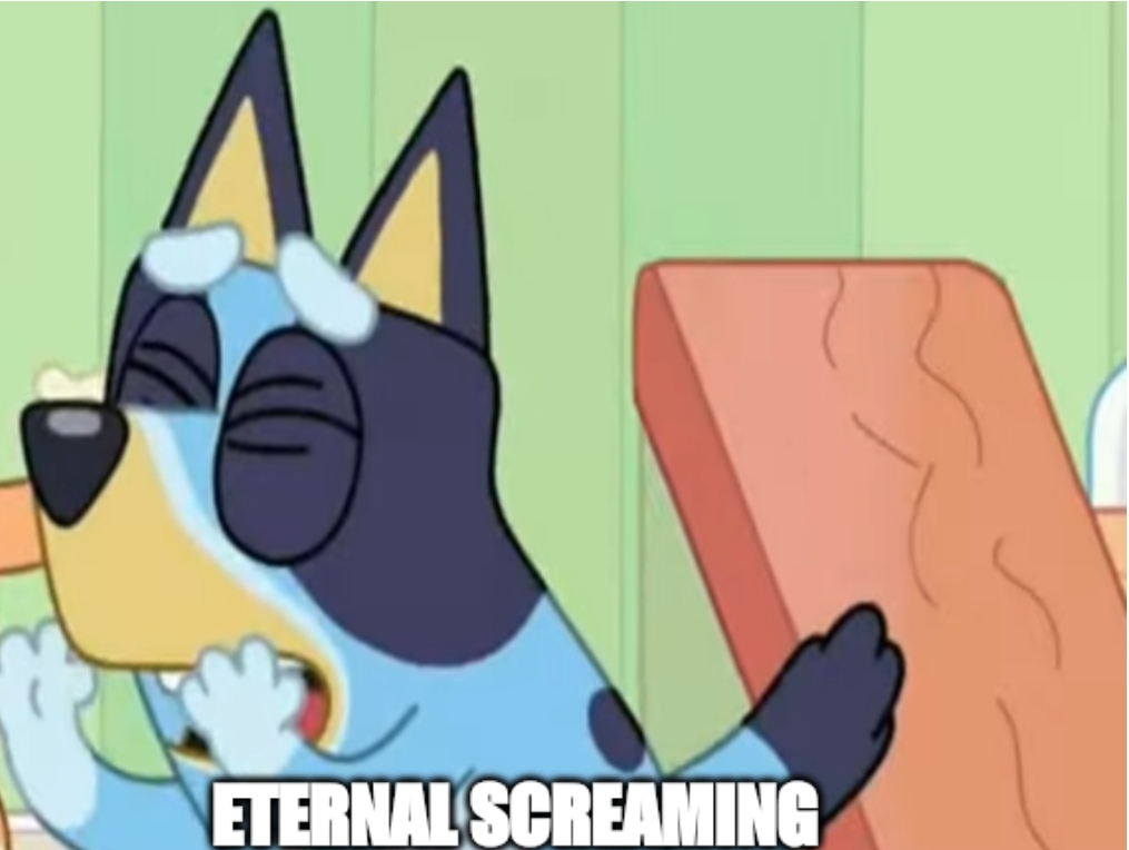 Bluey Eternal Screaming Blank Meme Template