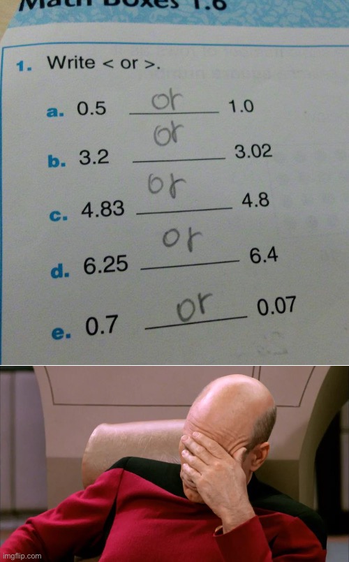 The teacher probably pressed F. And not to pay respects. | image tagged in patrick stewart,star trek,captain picard facepalm,funny homework,memes,funny | made w/ Imgflip meme maker
