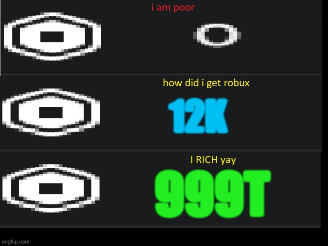 you get robux for free | 12K; 999T | image tagged in how did i get rich | made w/ Imgflip meme maker