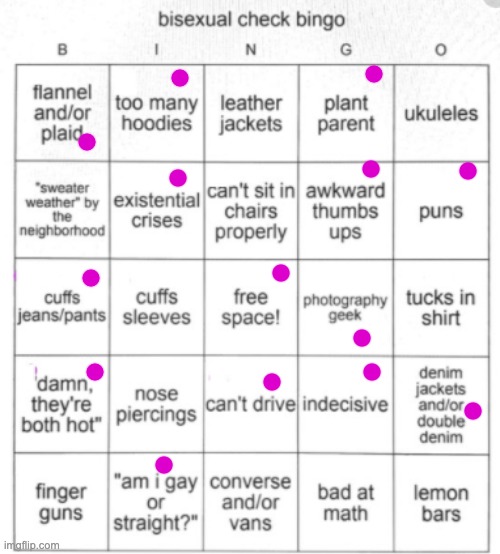 Bisexual bingo | image tagged in bisexual bingo | made w/ Imgflip meme maker