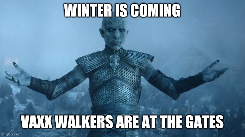 Winter is coming , Reddit | WINTER IS COMING; VAXX WALKERS ARE AT THE GATES | image tagged in winter is coming reddit | made w/ Imgflip meme maker