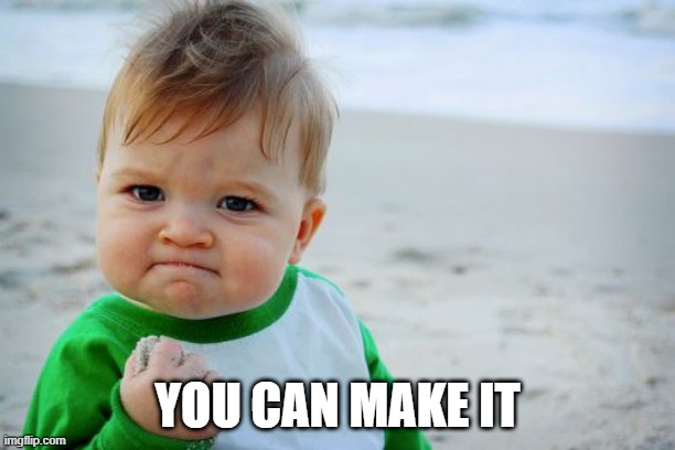 Success Kid Original | YOU CAN MAKE IT | image tagged in memes,success kid original | made w/ Imgflip meme maker