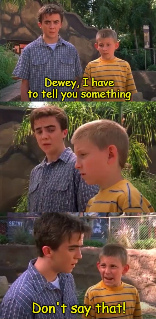 Malcolm in the Middle Don't Say That (Half blank) Blank Meme Template