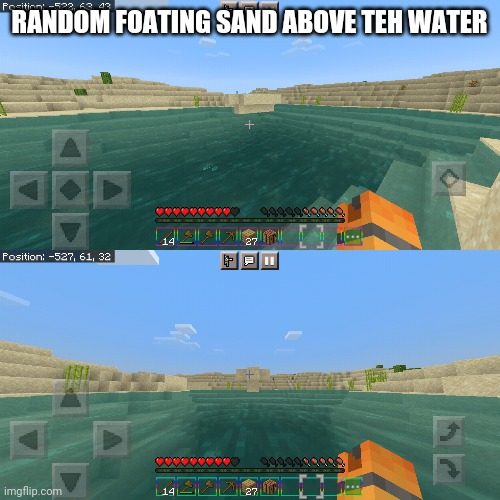 RANDOM FOATING SAND ABOVE TEH WATER | made w/ Imgflip meme maker