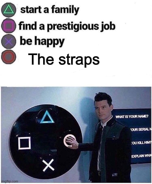Press circle PS4 | The straps | image tagged in press circle ps4 | made w/ Imgflip meme maker