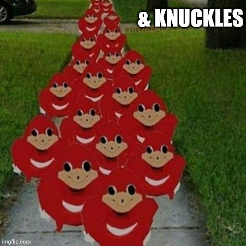 Ugandan knuckles army | & KNUCKLES | image tagged in ugandan knuckles army | made w/ Imgflip meme maker