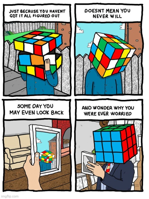 Rubik's cube moment | image tagged in comics/cartoons,comics,comic,rubik's cube,rubik cube,rubiks cube | made w/ Imgflip meme maker