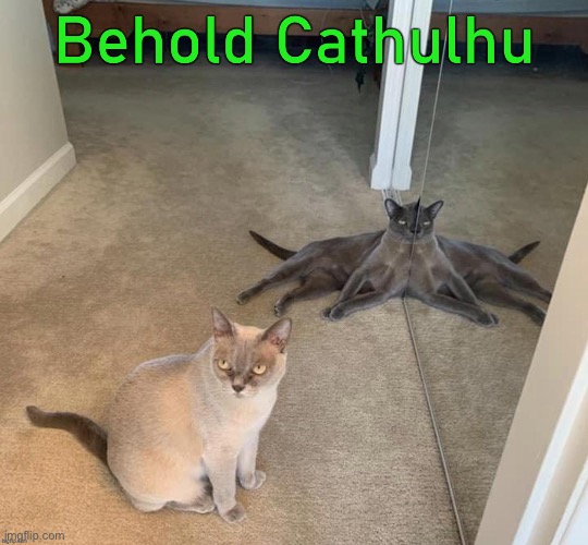 Behold cathulu | image tagged in josephmemes | made w/ Imgflip meme maker