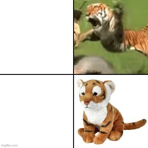 Tiger and Tiger Plush meme template Imgflip