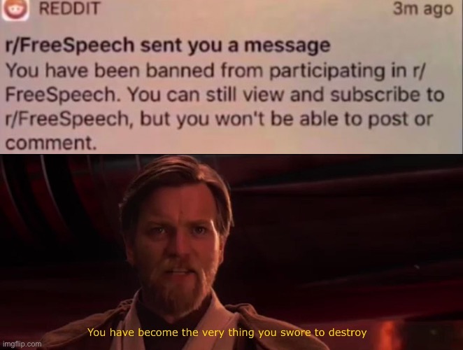 Rip | image tagged in you have become the very thing you swore to destroy | made w/ Imgflip meme maker