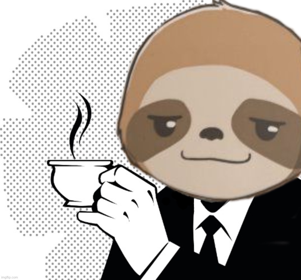 Sloth coffee Blank Meme Template