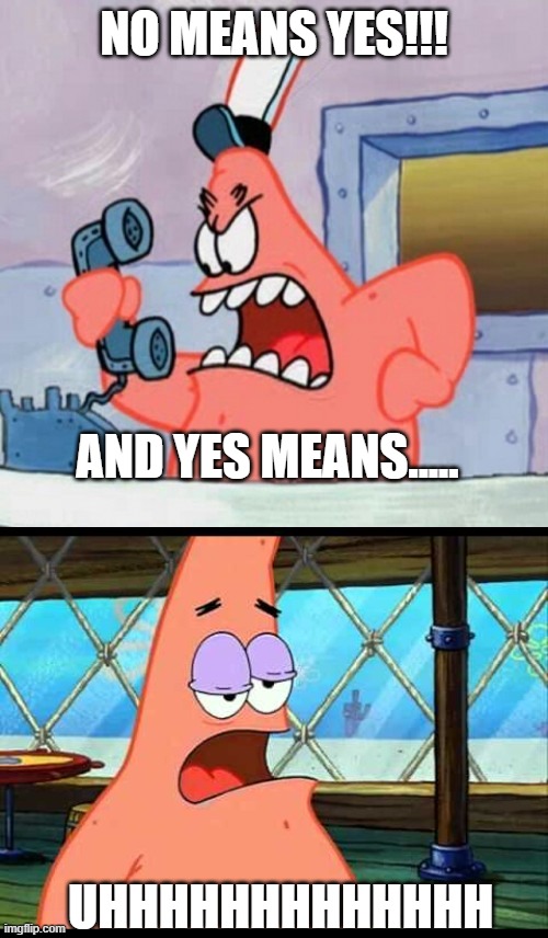 This is what Yes and No really mean. | NO MEANS YES!!! AND YES MEANS..... UHHHHHHHHHHHHH | image tagged in funny memes | made w/ Imgflip meme maker