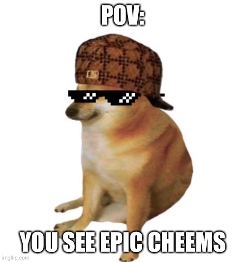 Epic cheems. | POV:; YOU SEE EPIC CHEEMS | image tagged in epic cheems | made w/ Imgflip meme maker