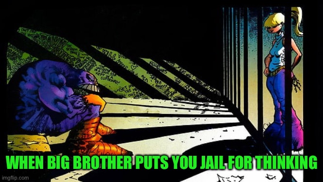 WHEN BIG BROTHER PUTS YOU JAIL FOR THINKING | made w/ Imgflip meme maker