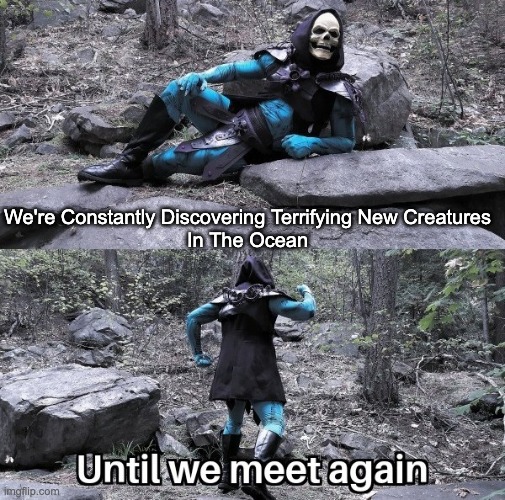 Skeletor RTX | We're Constantly Discovering Terrifying New Creatures
In The Ocean | image tagged in skeletor rtx | made w/ Imgflip meme maker
