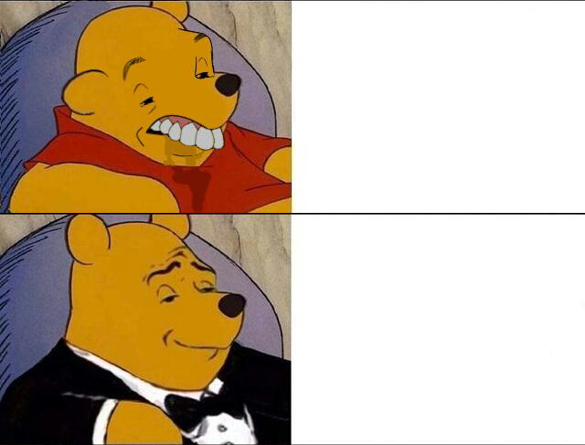 cursed pooh tuxedo pooh Blank Meme Template